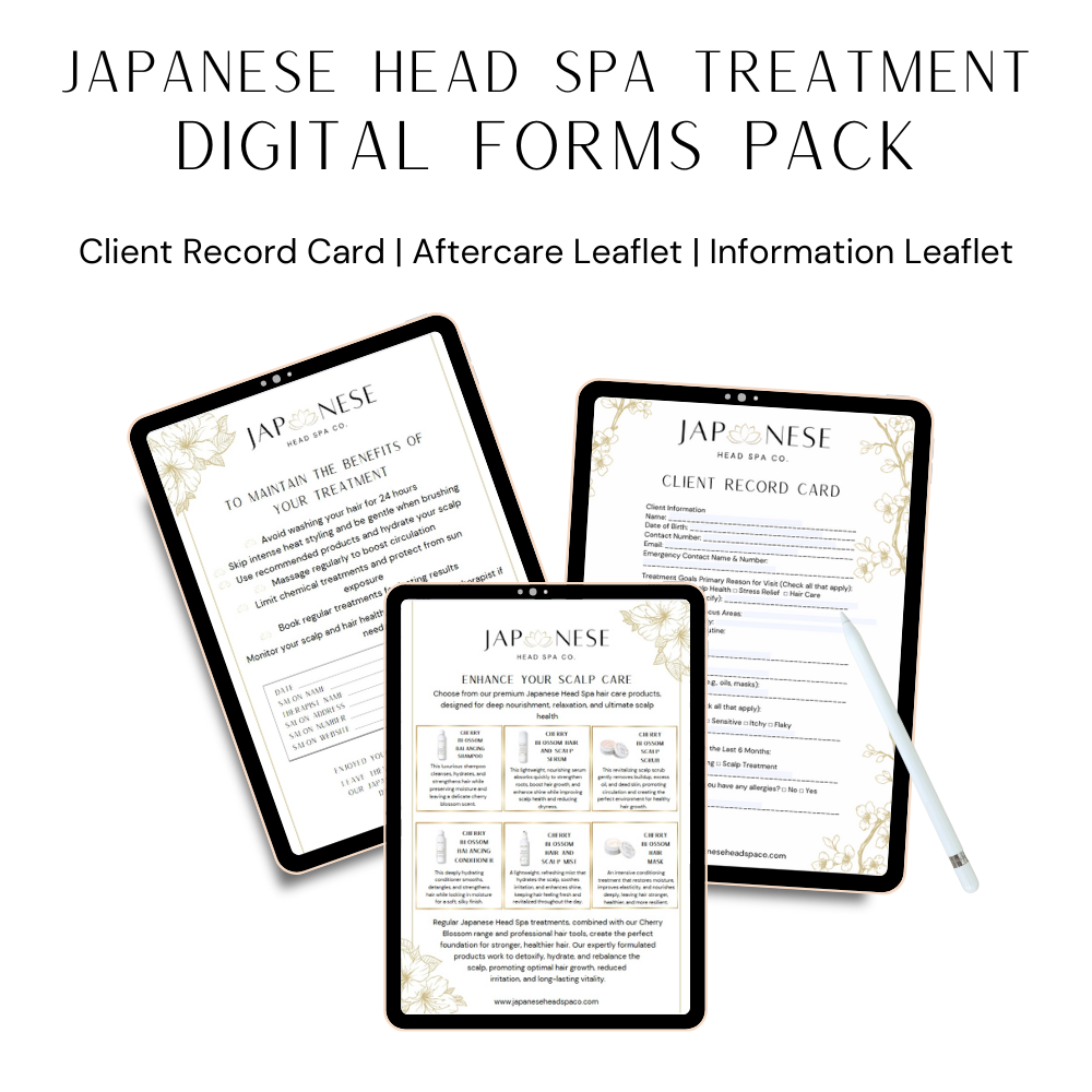 Japanese Head Spa Treatment Digital Forms Pack Japanese Head Spa Treatment Digital Forms Pack