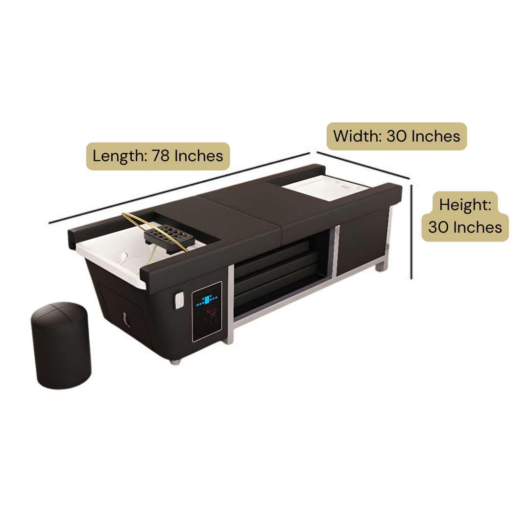 137 Japanese Head Spa Black Bed with Foot Spa