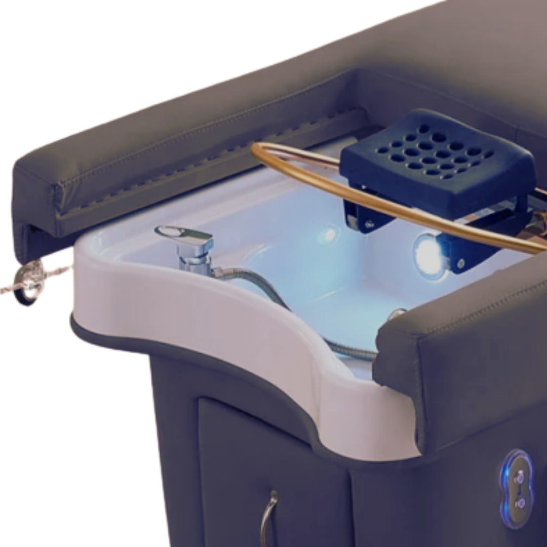 138 Japanese Head Spa Black Bed with Foot Spa