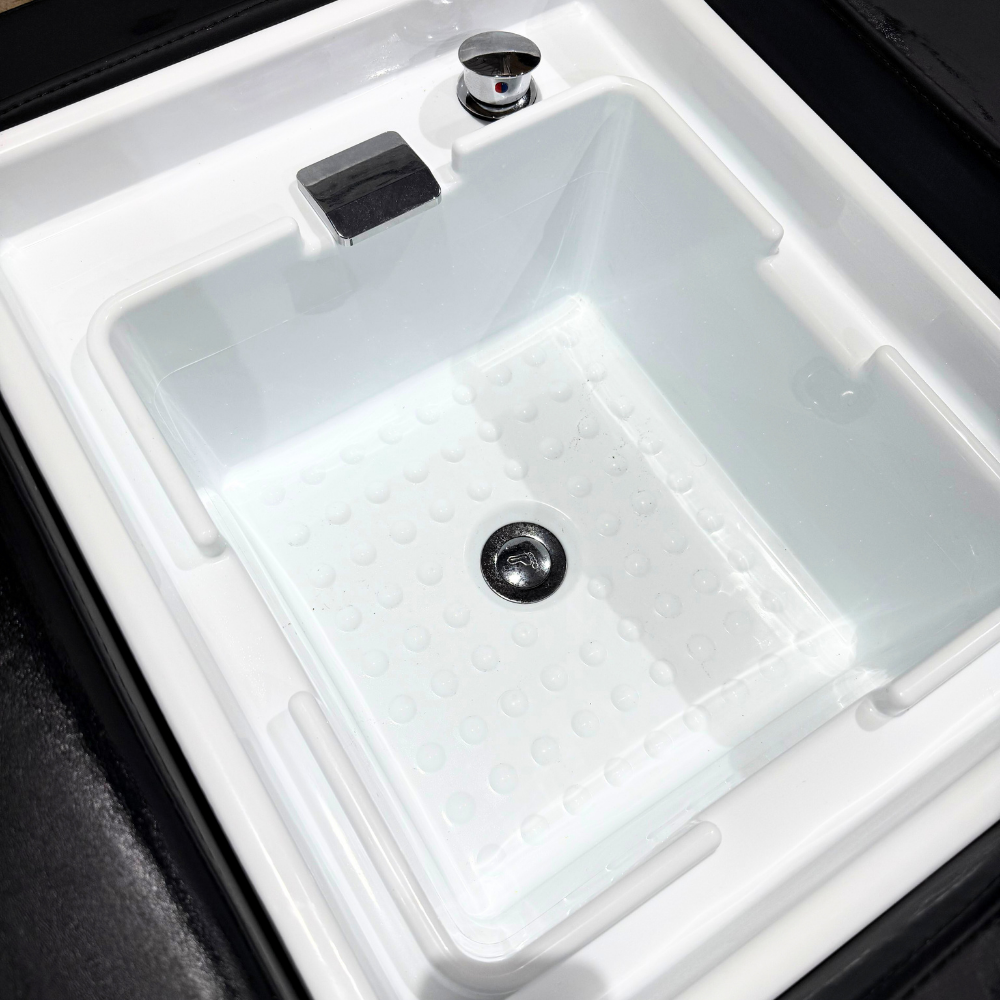 Japanski Head Spa Black Full krevet s nogućim spa priključkom – s električnim naslonom za leđa (uključujući parnik, kapuljaču za parnik i 2 grijača vode)