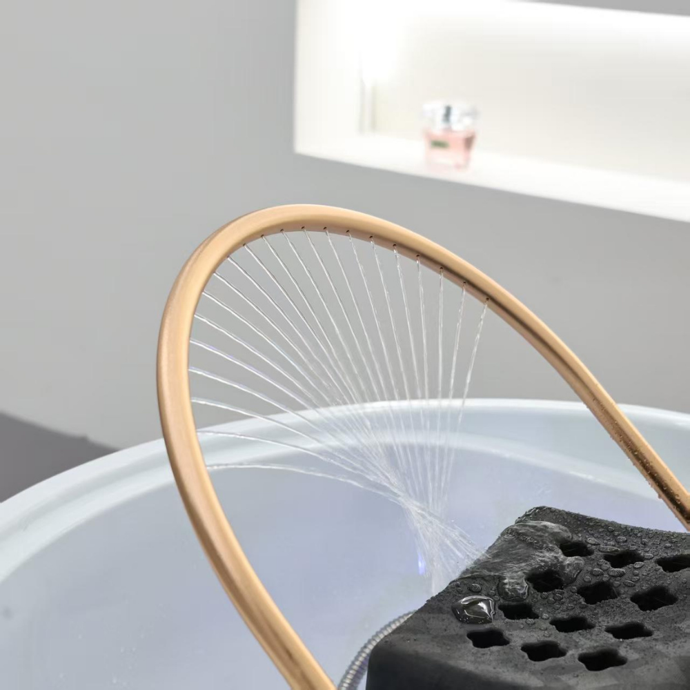 Japanski Head Spa Black Circle hibridna jedinica s priključkom za vodovod (uključujući parnik, poklopac parnika i grijač vode)