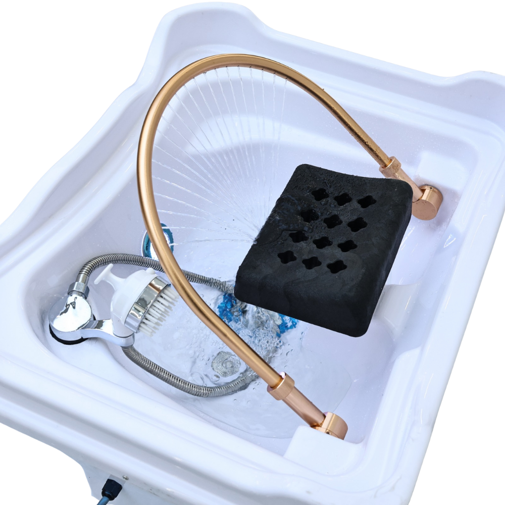 Japanski Head Spa White prijenosni uređaj s mobilnim spremnikom za otpadnu vodu – bez priključka za kanalizaciju